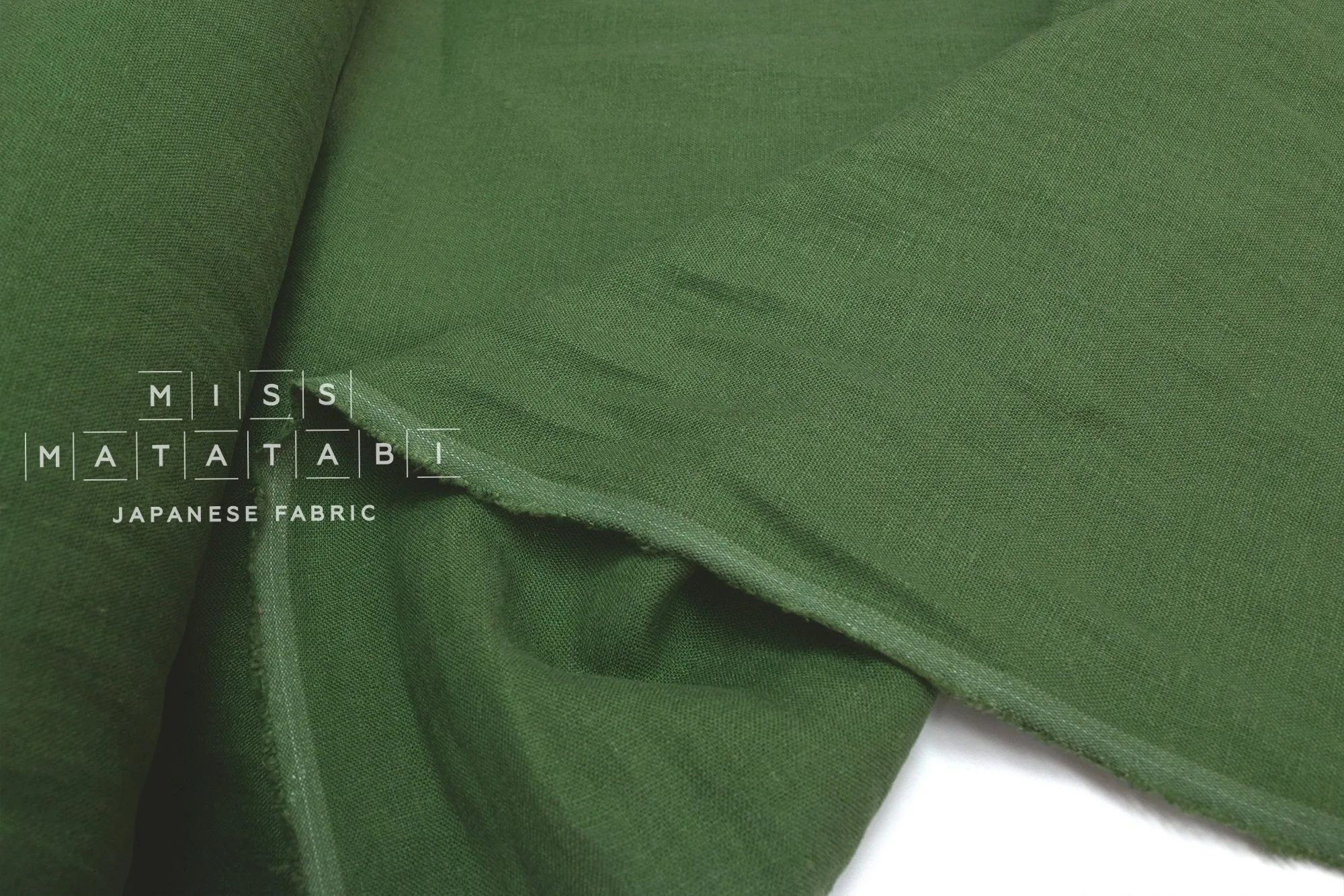 100% washed linen - green