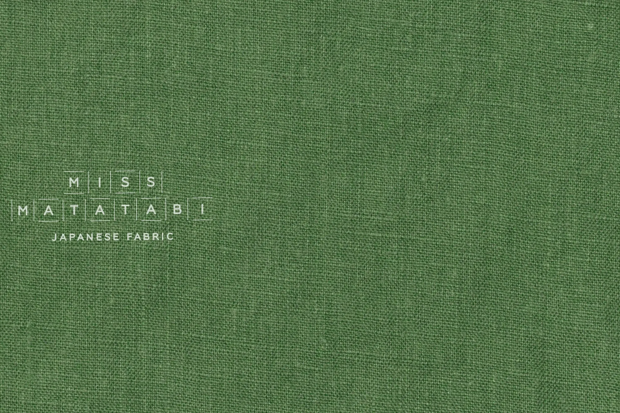 100% washed linen - green