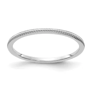 1.2mm 14k White Gold Beaded Stackable Band