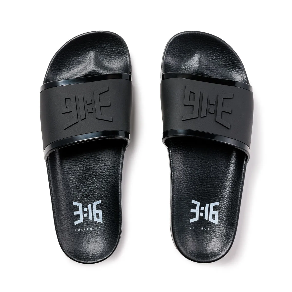 3:16 Monochromatic Unisex Slides - Black