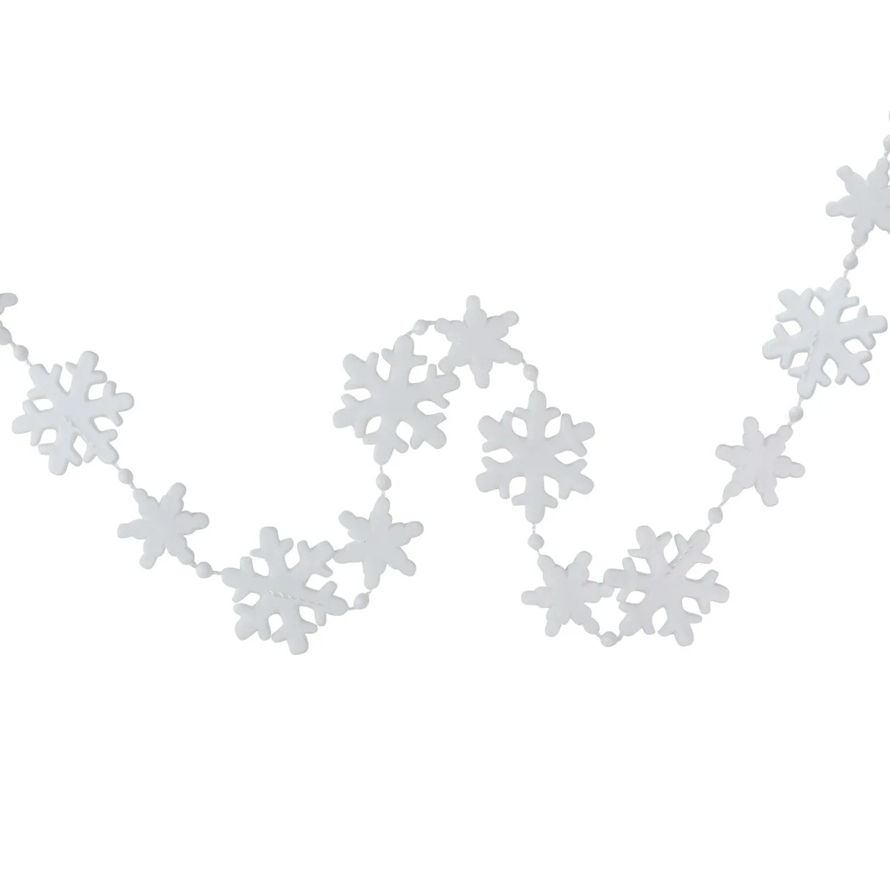 8' White Snowflake Beaded Christmas Garland