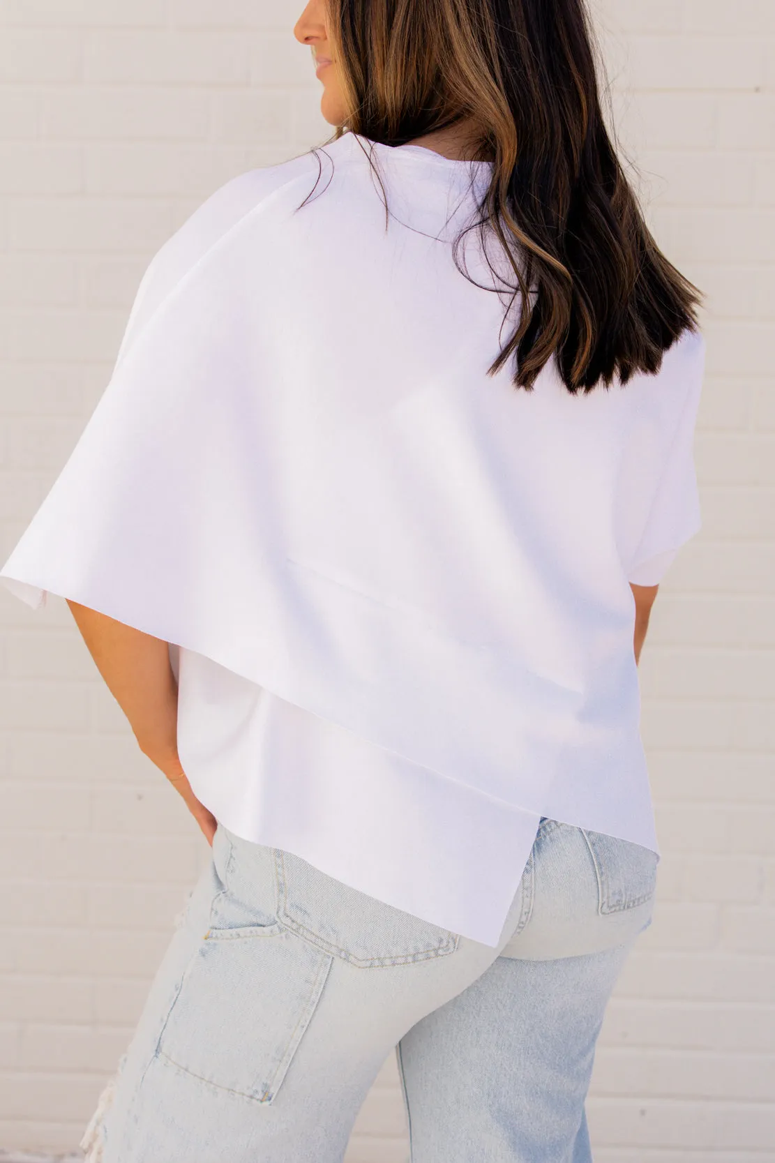 Abby Asymmetric Tee | Ivory