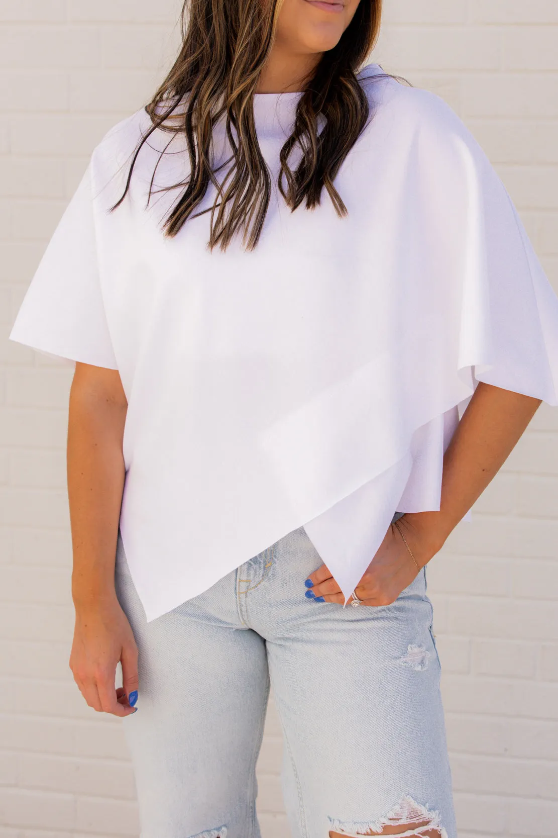 Abby Asymmetric Tee | Ivory