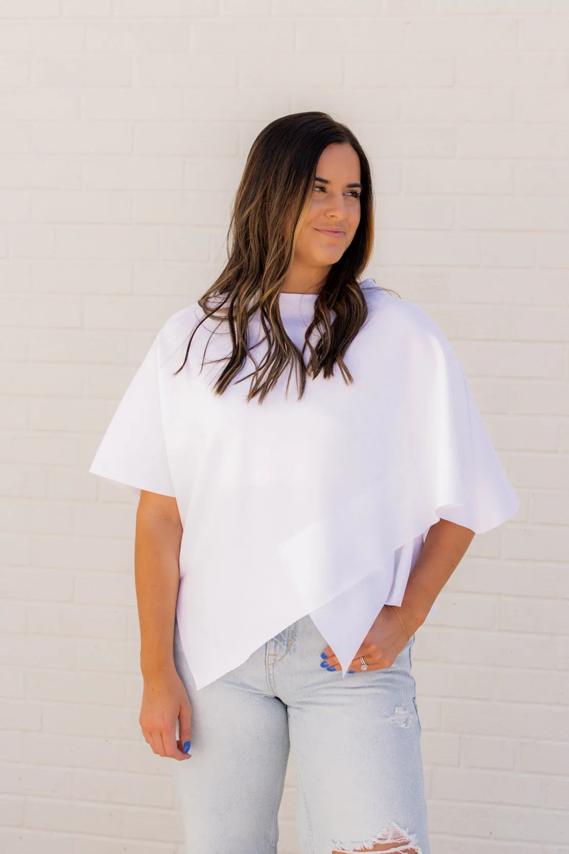 Abby Asymmetric Tee | Ivory