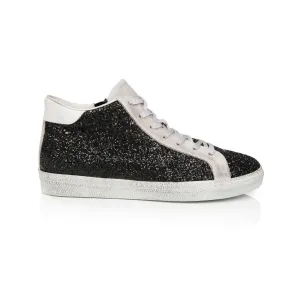 Alto: Black Glitter High Top Trainer