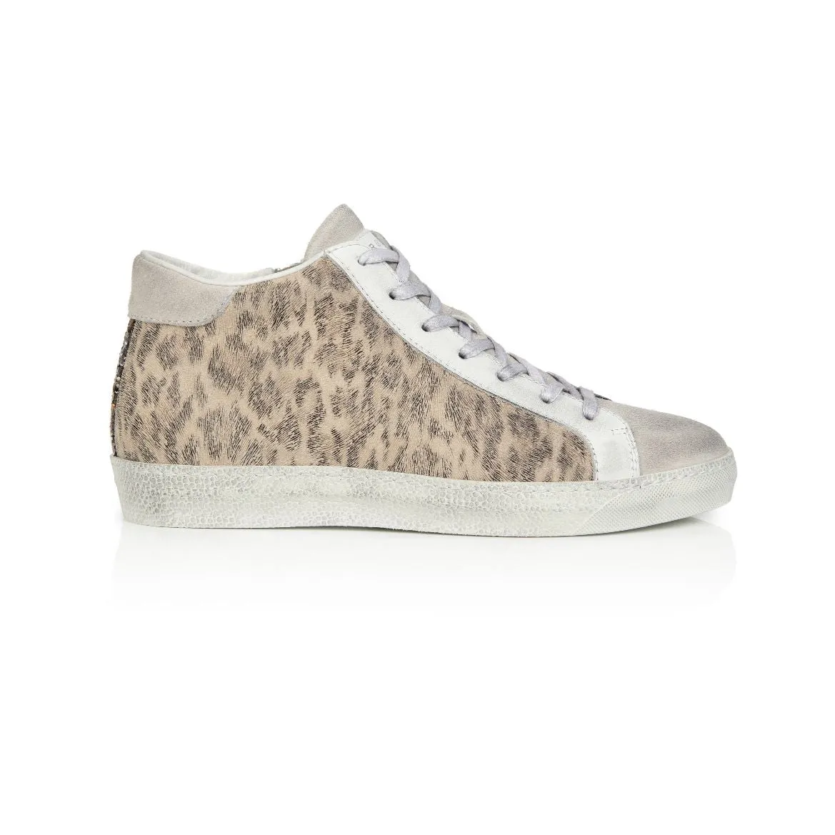 Alto: Leopard & Metallic High Top Trainers