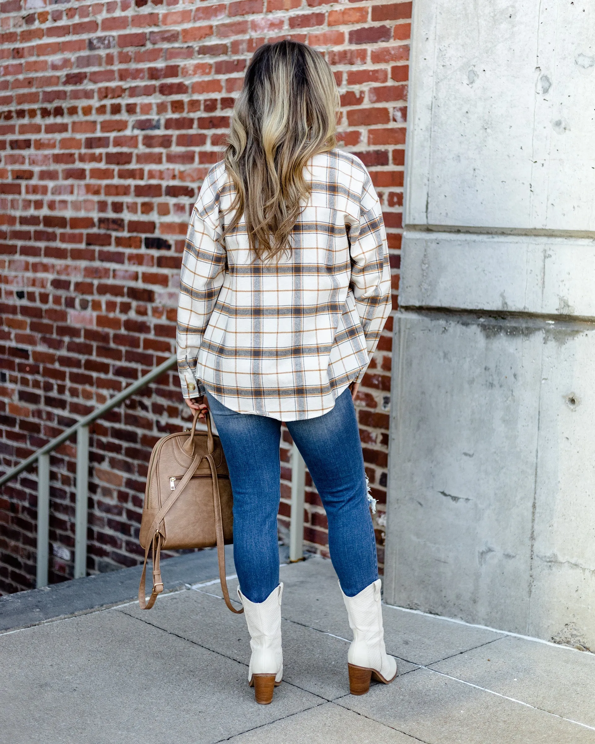 Avery Plaid Flannel - Cream Multi