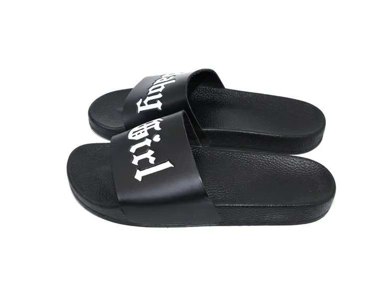 Baby Girl Slides - Black