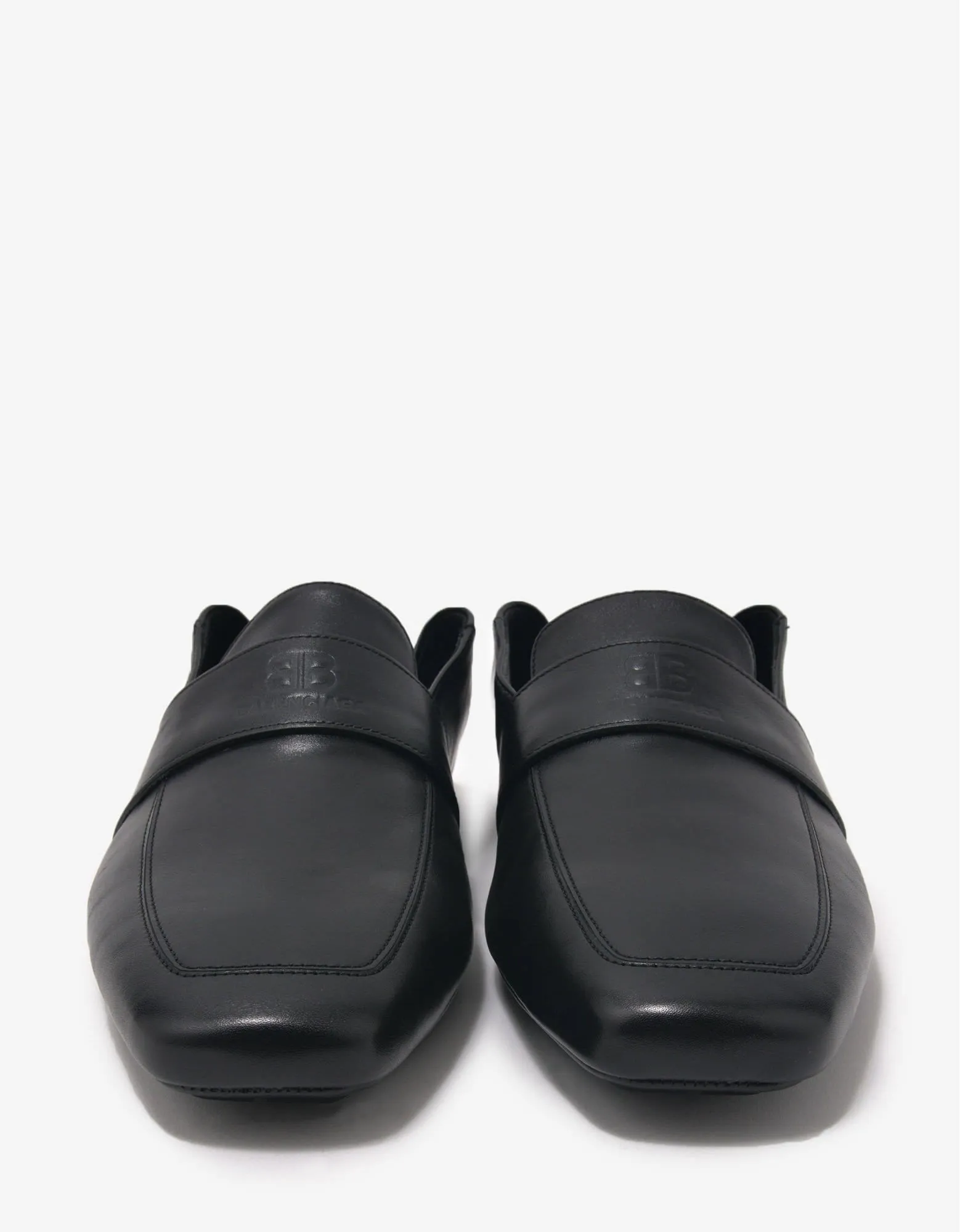 Balenciaga Black Leather City Loafers