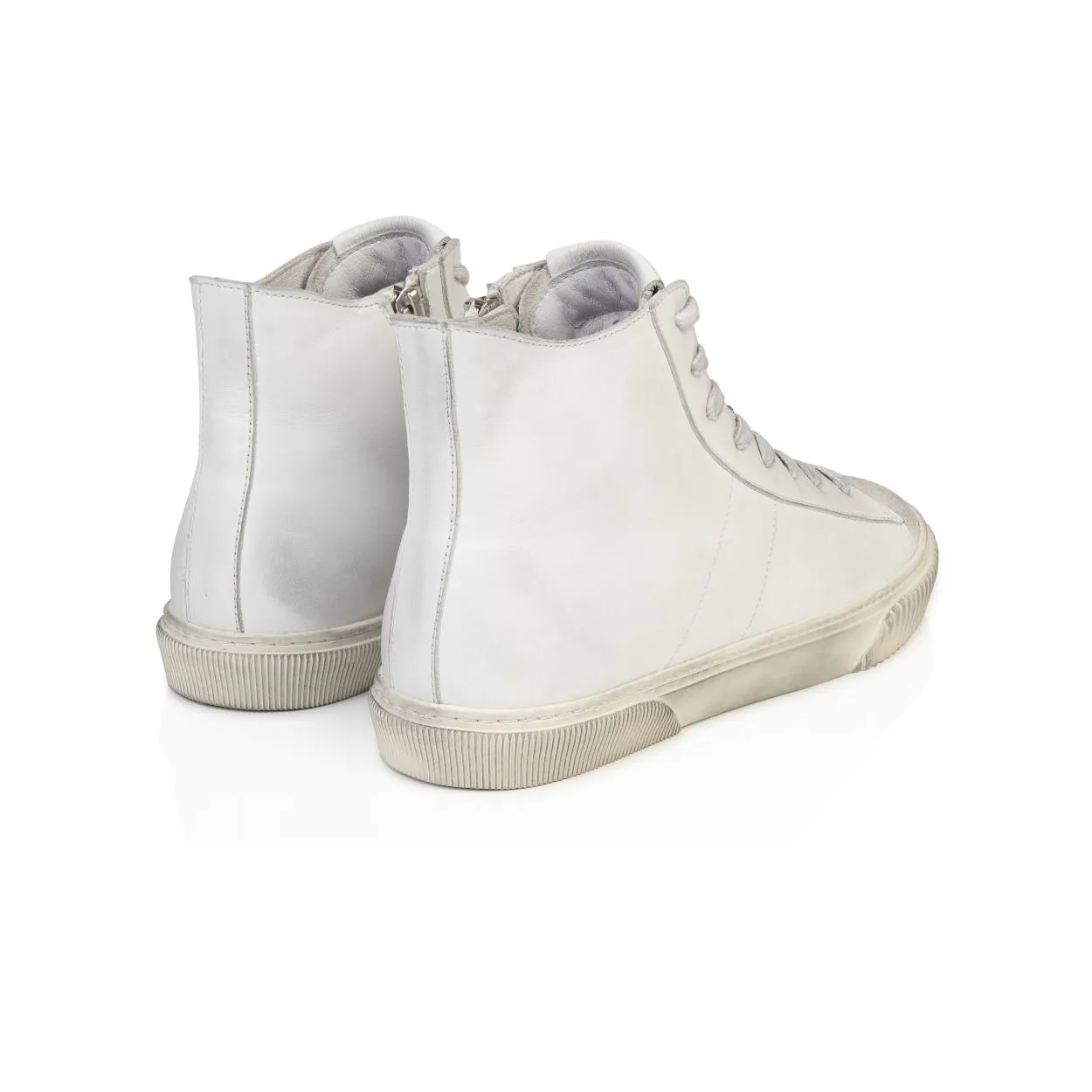 Basquette: Vintage White High Top Trainers