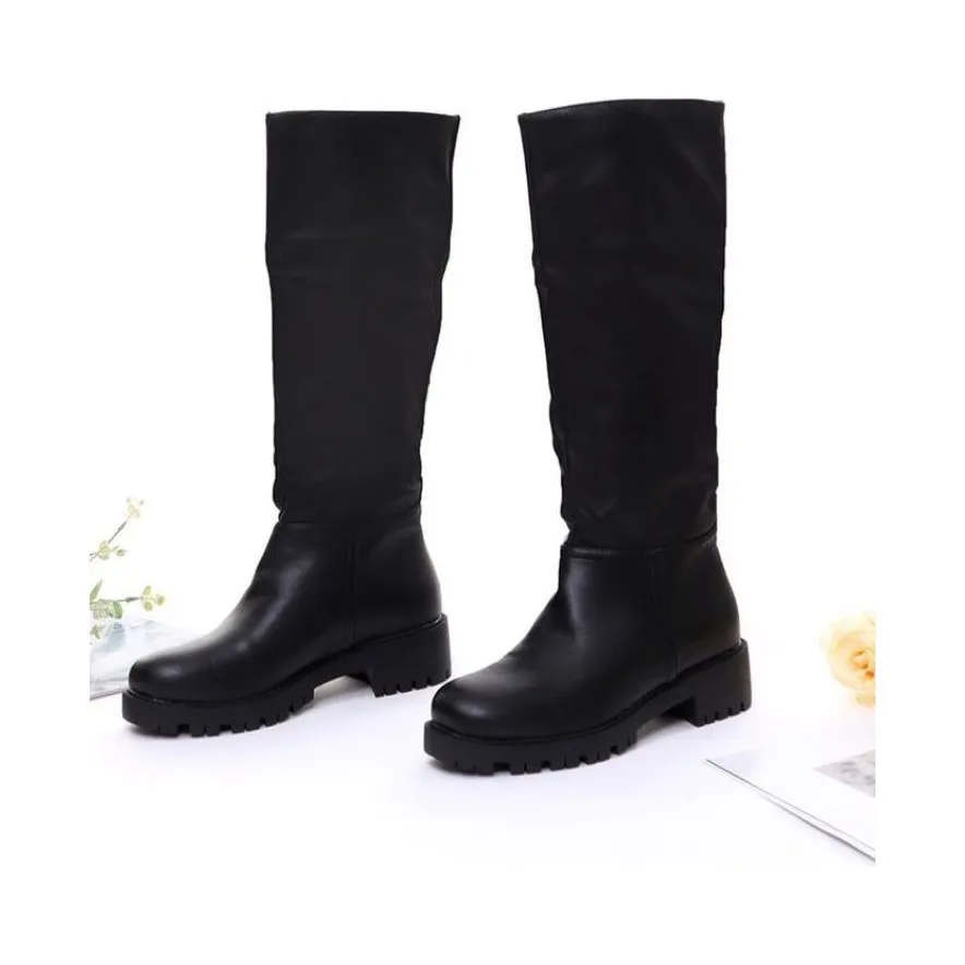 Bellow Knee Leather Boots