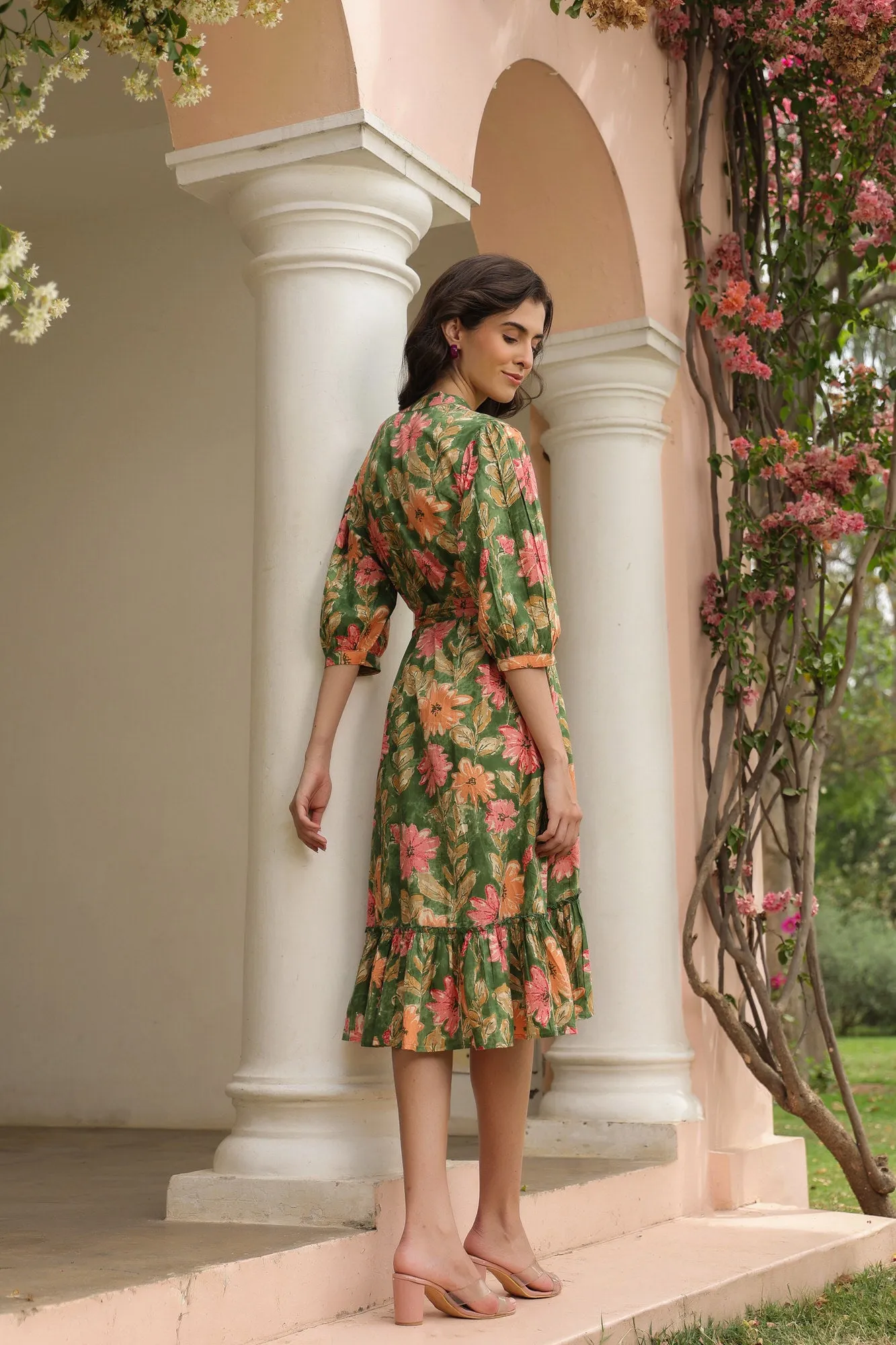 Belted Botanica Cotton Dress