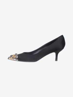 Black studded pointed-toe pumps - size EU 38.5