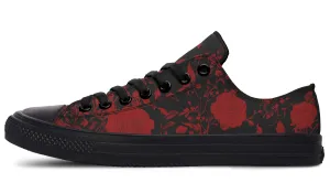 Blood Rose Romance Low Tops - Classic Premium Canvas Shoes with Comfortable and Durable Soles