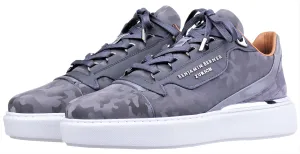 BNJ RAPHAEL Low-Top  STEEL GREY REFLECTIVE CAMOUFLAGE CALFSKIN