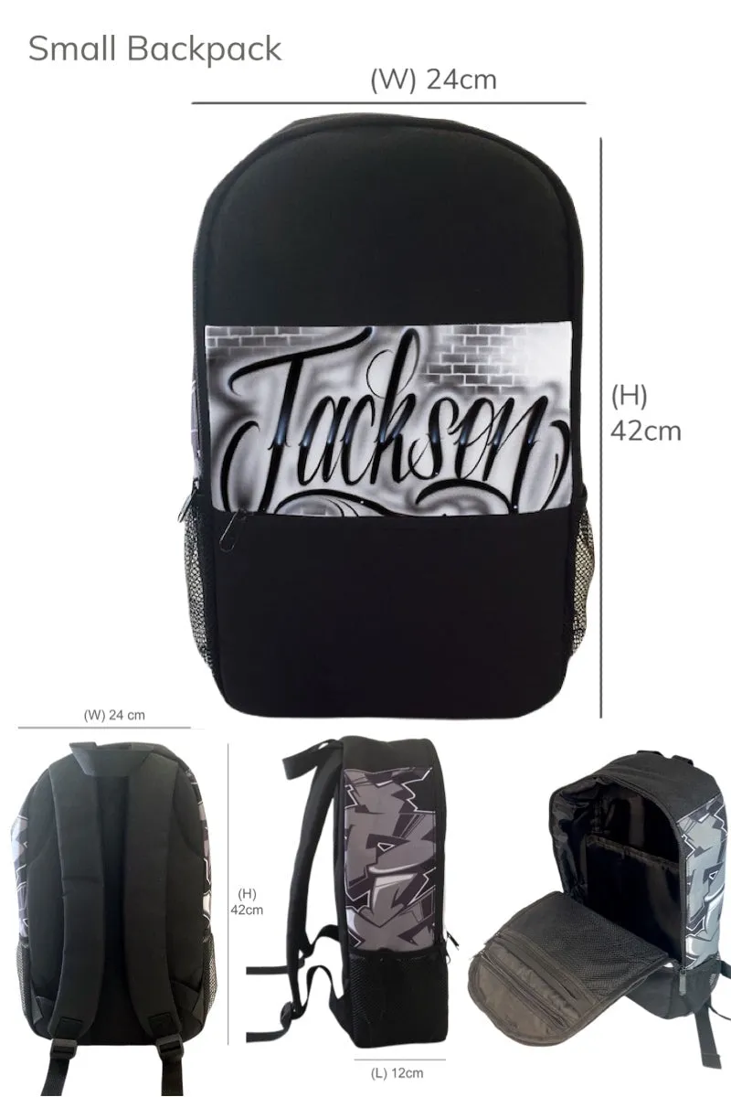 Brick Wall Script Style Custom School Combo (18) 1x TruckerCap, 1x Backpack, 1x Lunchbox