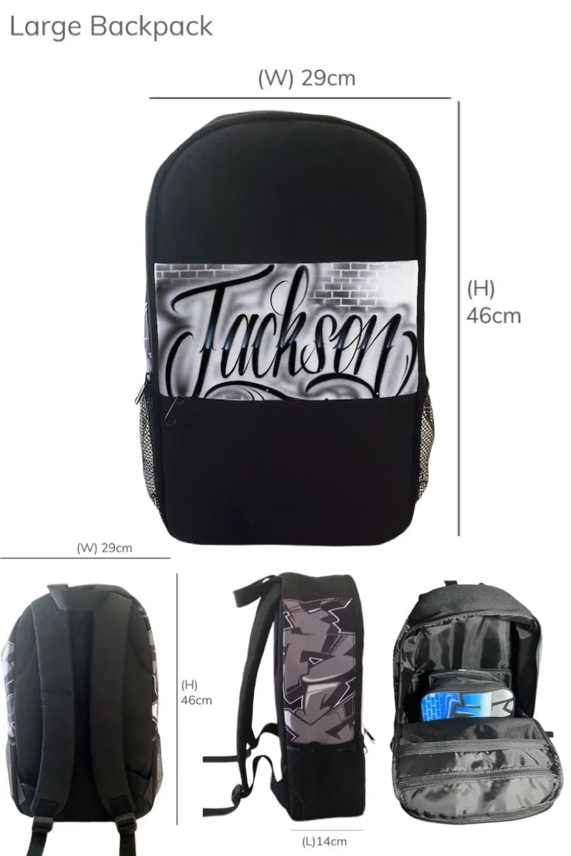 Brick Wall Script Style Custom School Combo (18) 1x TruckerCap, 1x Backpack, 1x Lunchbox