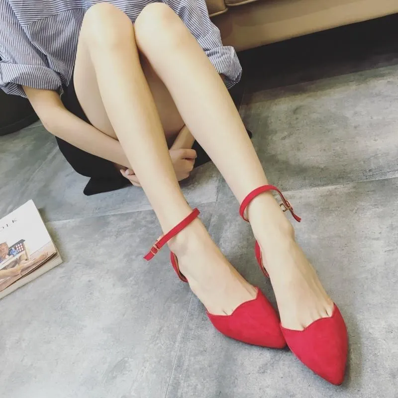 Buckle Strap Low Heels Pumps