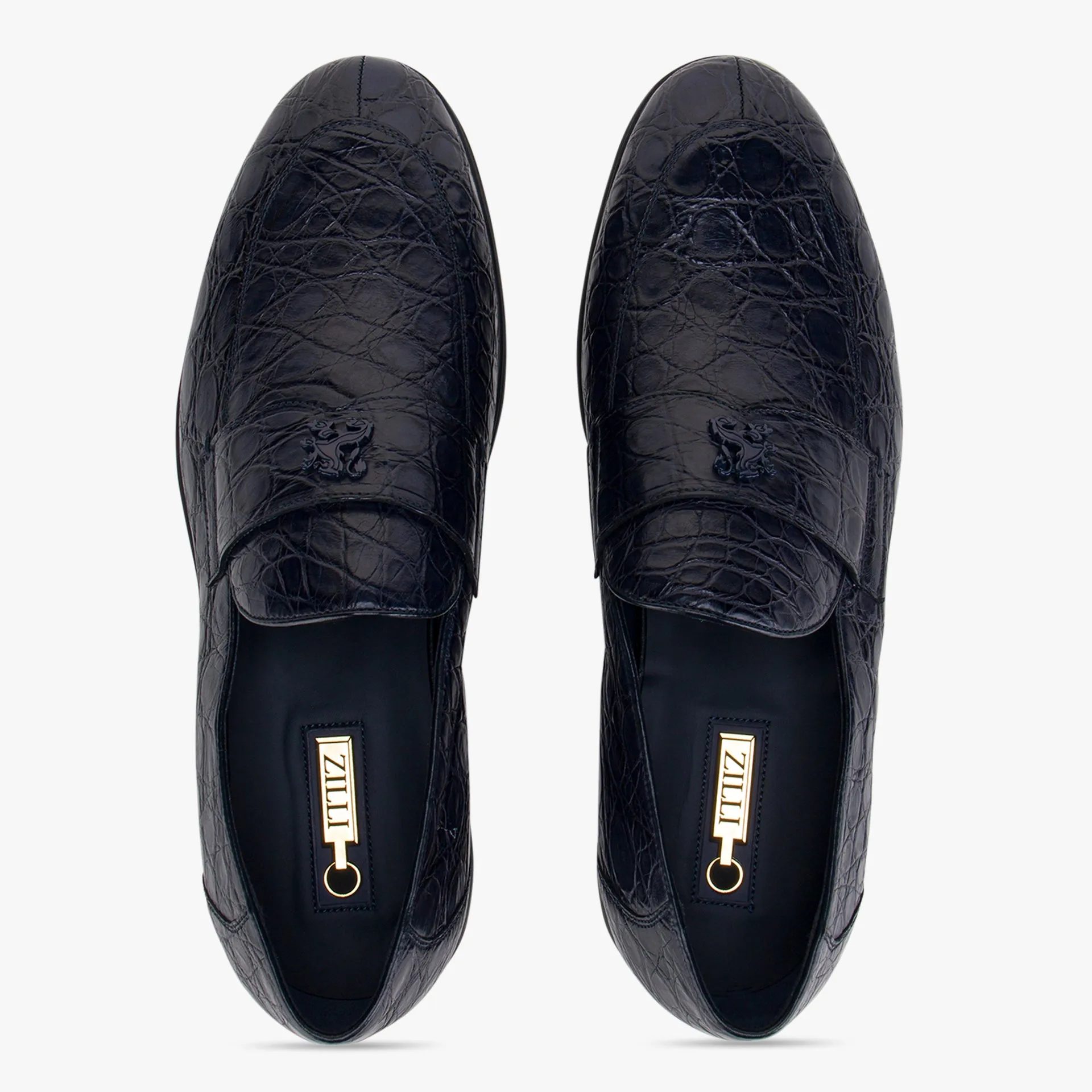 Caiman Loafers with Black Rubber Sole