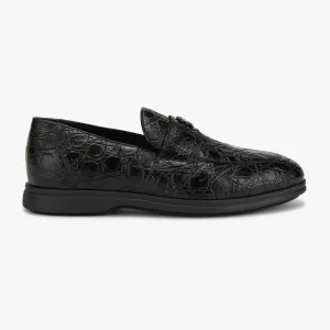 Caiman Loafers with Black Rubber Sole