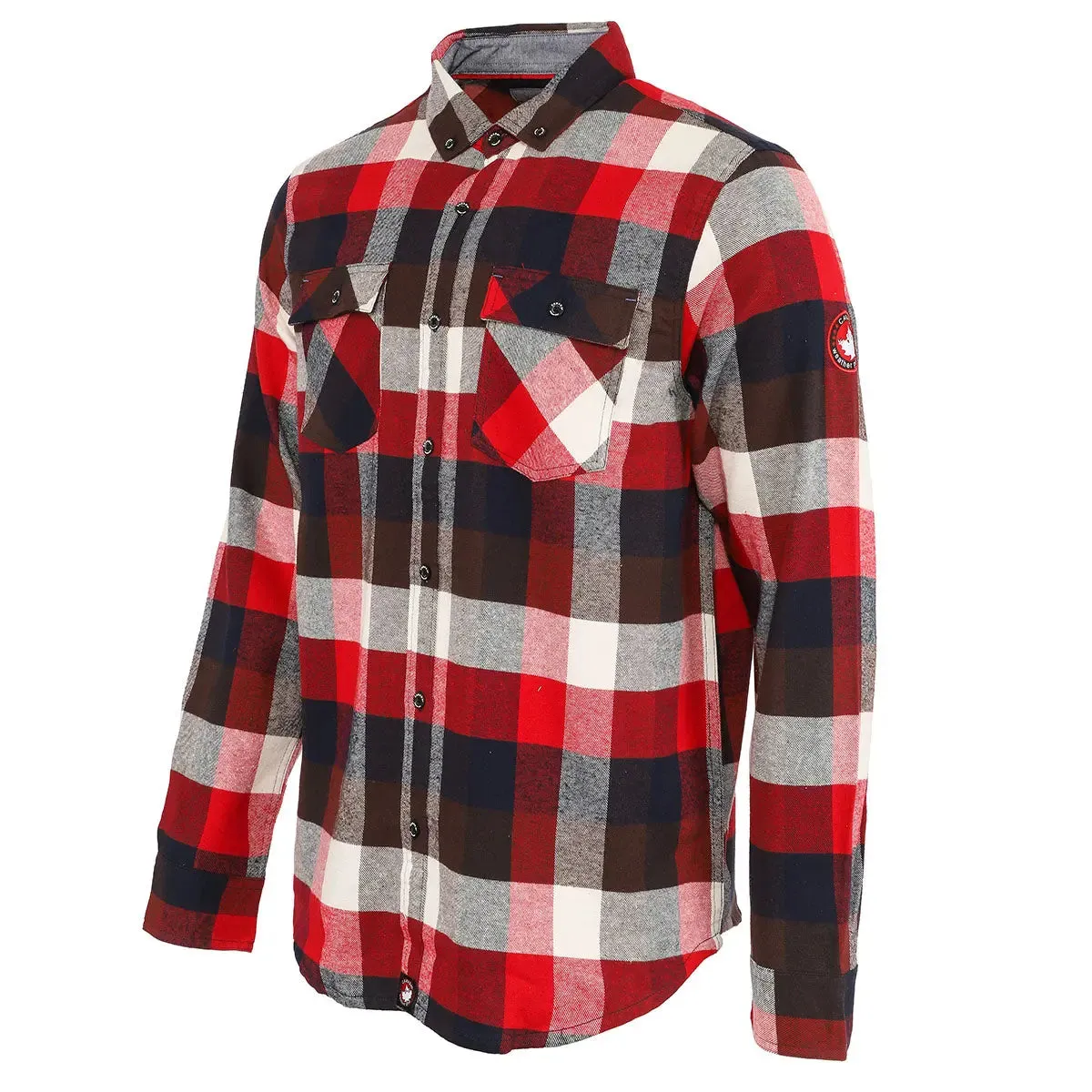 Canada Weather Gear Men's Flannel With Chambray Lined Collar