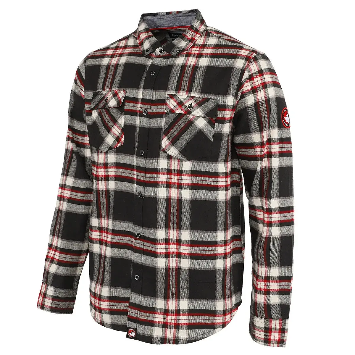 Canada Weather Gear Men's Flannel With Chambray Lined Collar