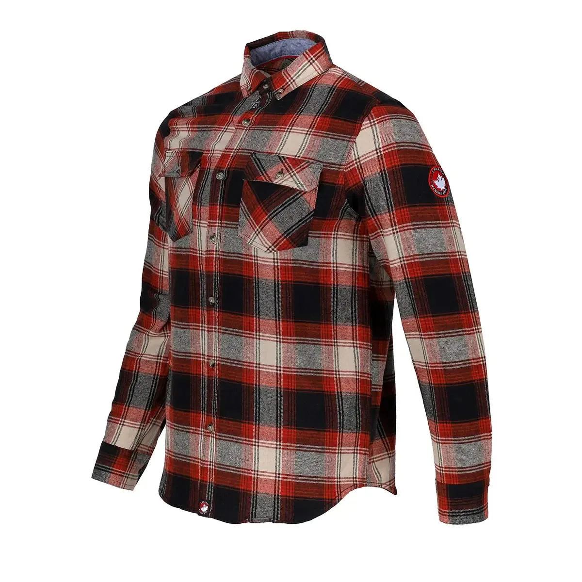 Canada Weather Gear Men's Flannel With Chambray Lined Collar