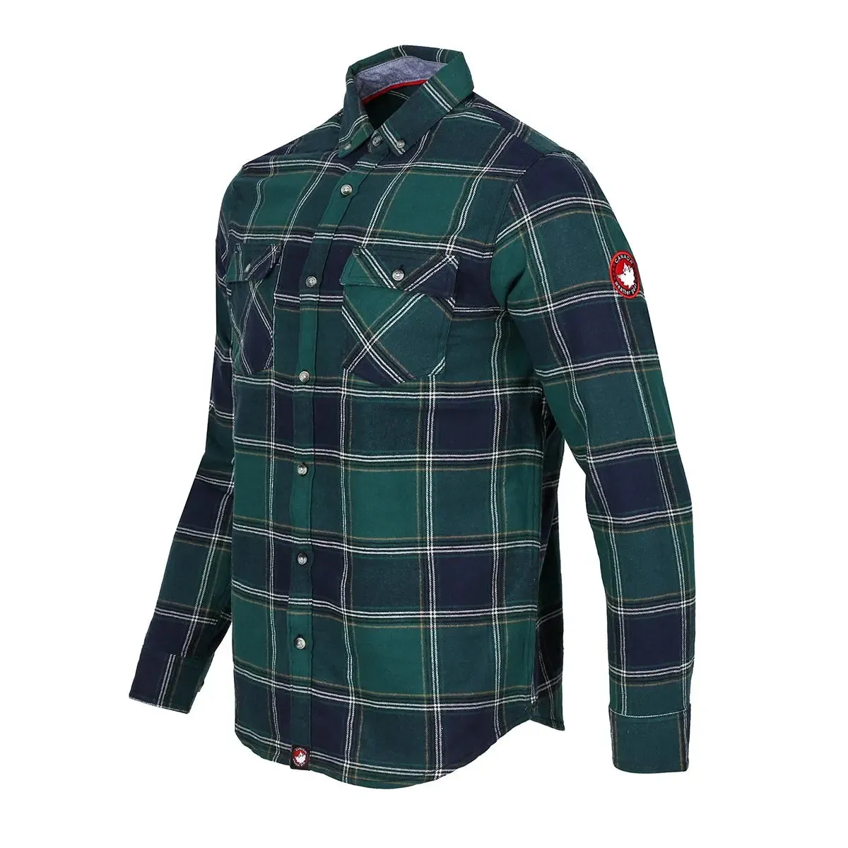 Canada Weather Gear Men's Flannel With Chambray Lined Collar