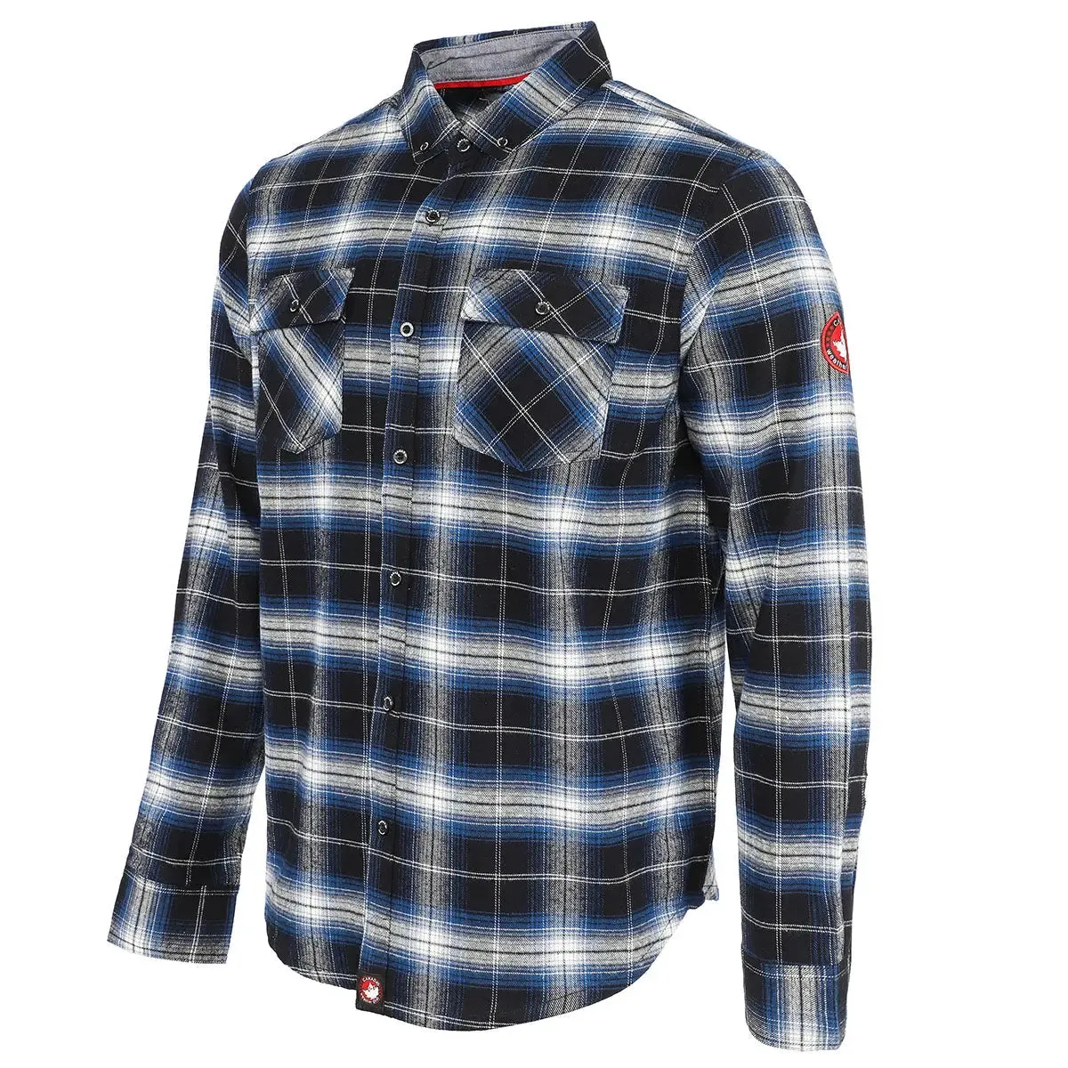 Canada Weather Gear Men's Flannel With Chambray Lined Collar