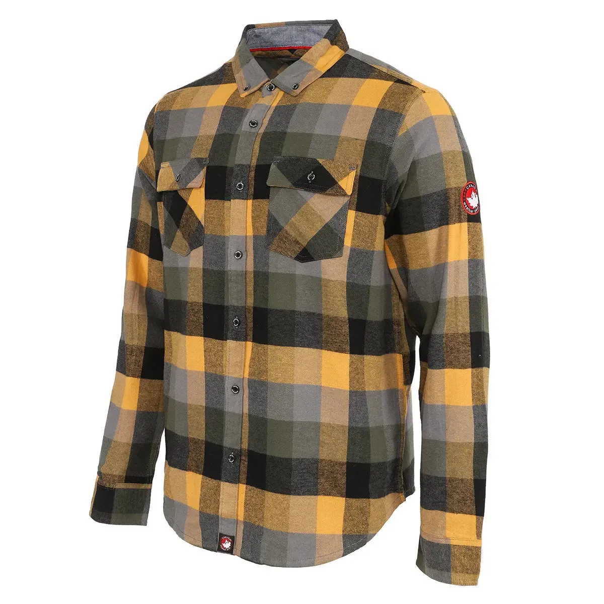 Canada Weather Gear Men's Flannel With Chambray Lined Collar