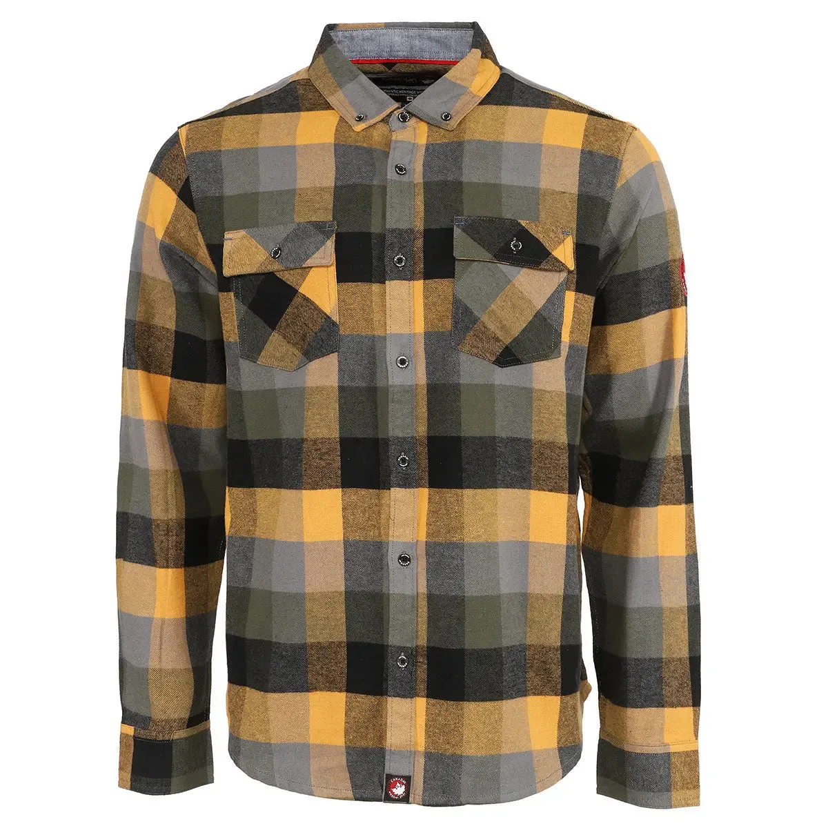 Canada Weather Gear Men's Flannel With Chambray Lined Collar