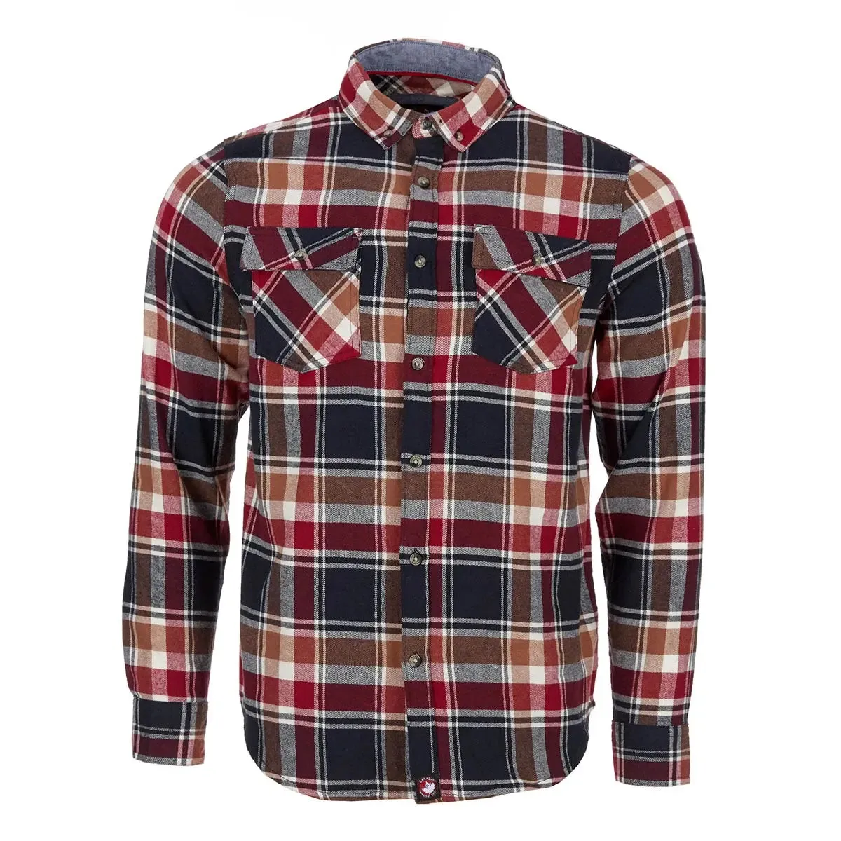 Canada Weather Gear Men's Flannel With Chambray Lined Collar