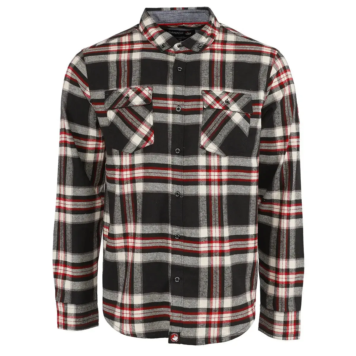 Canada Weather Gear Men's Flannel With Chambray Lined Collar