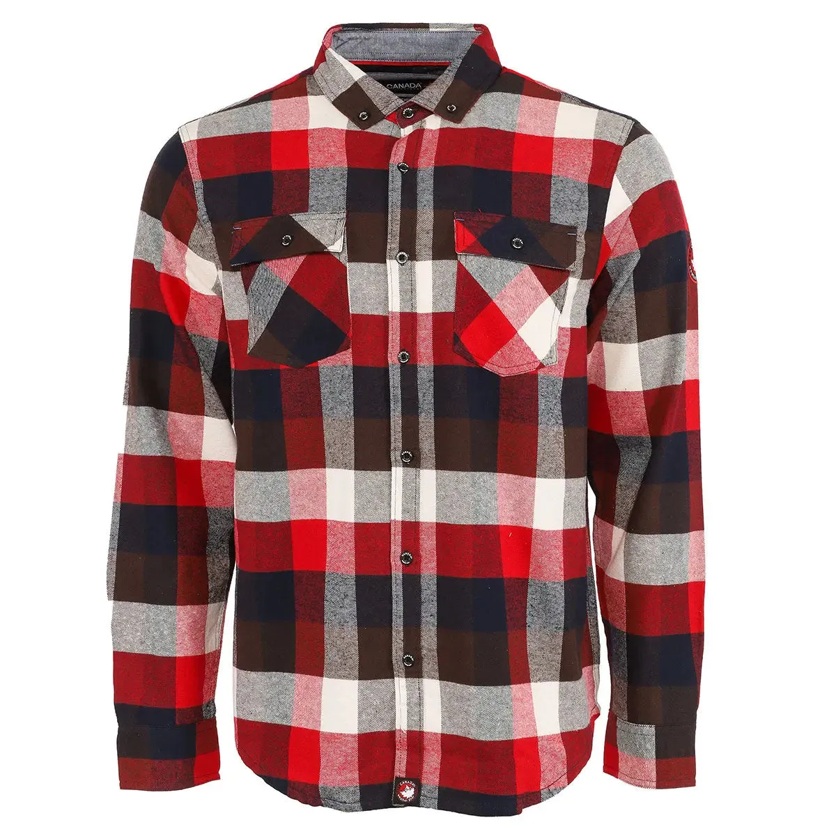 Canada Weather Gear Men's Flannel With Chambray Lined Collar