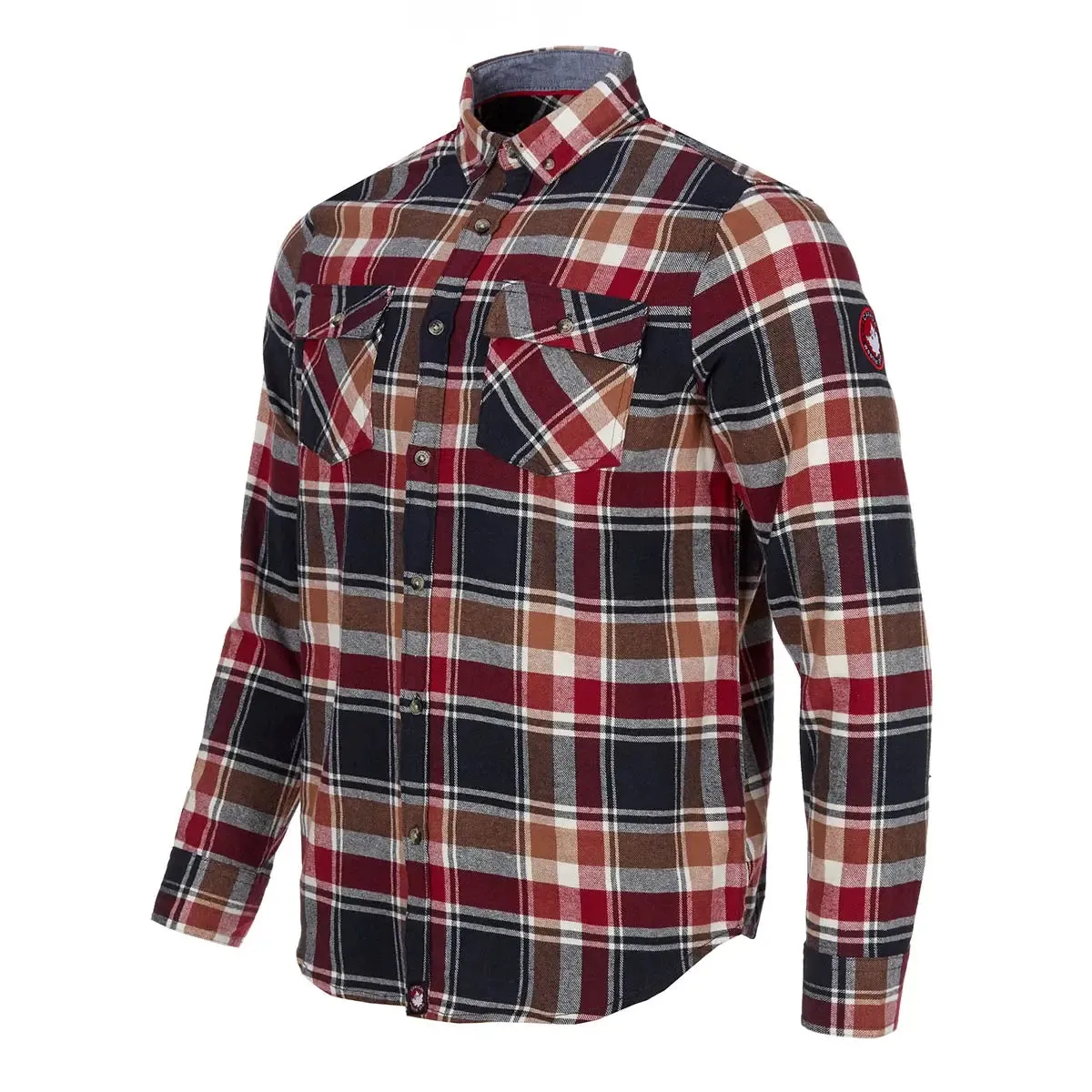 Canada Weather Gear Men's Flannel With Chambray Lined Collar