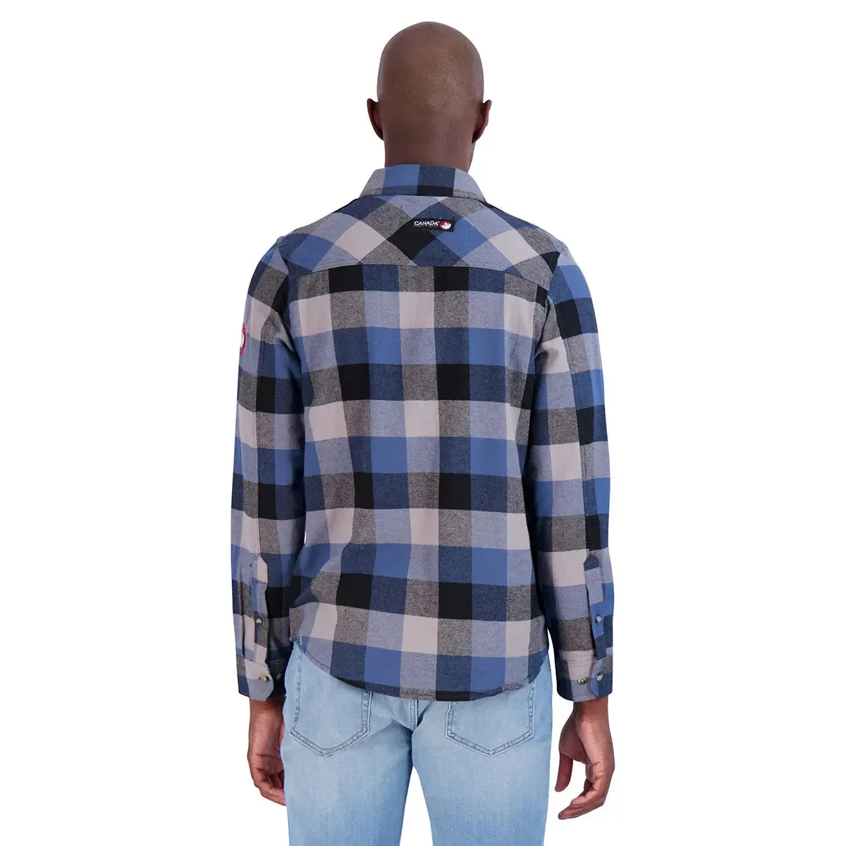 Canada Weather Gear Men's Flannel With Chambray Lined Collar