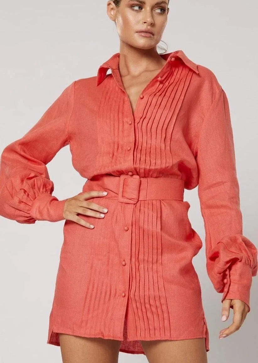 Cardinia Linen Shirt Dress