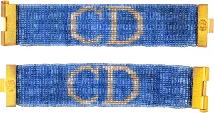 Christian Dior Beaded Logo Cuff Set