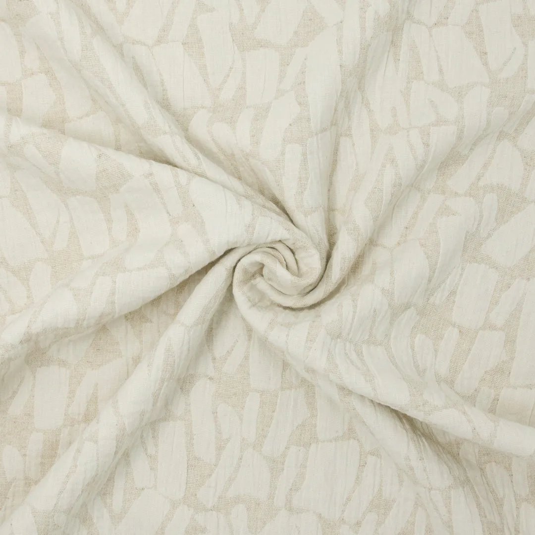 Clara Cotton Rayon Linen Jacquard Sand ½ yd