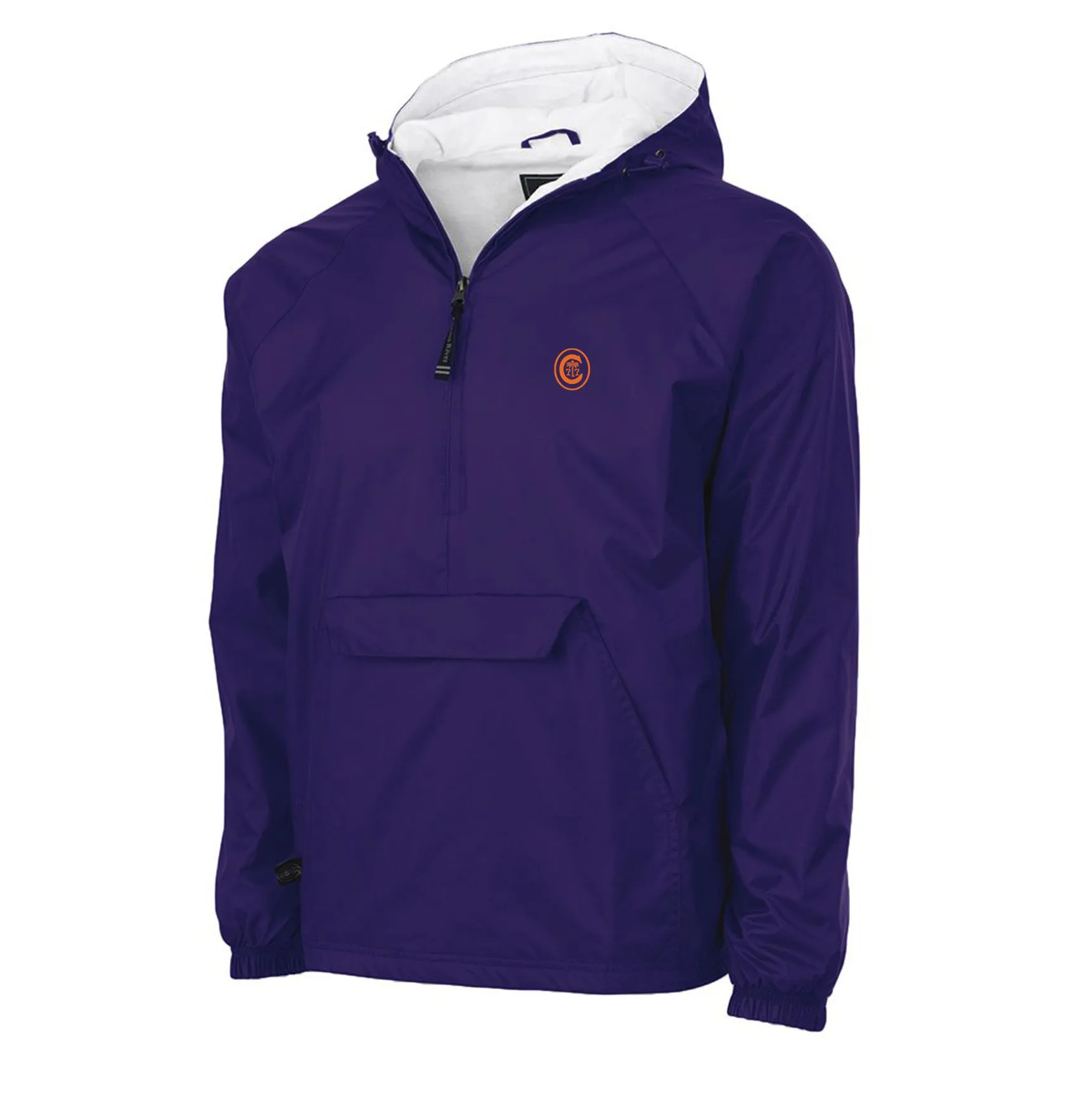 Clemson Ring Crest 1/4 Zip Rain Pullover in Purple