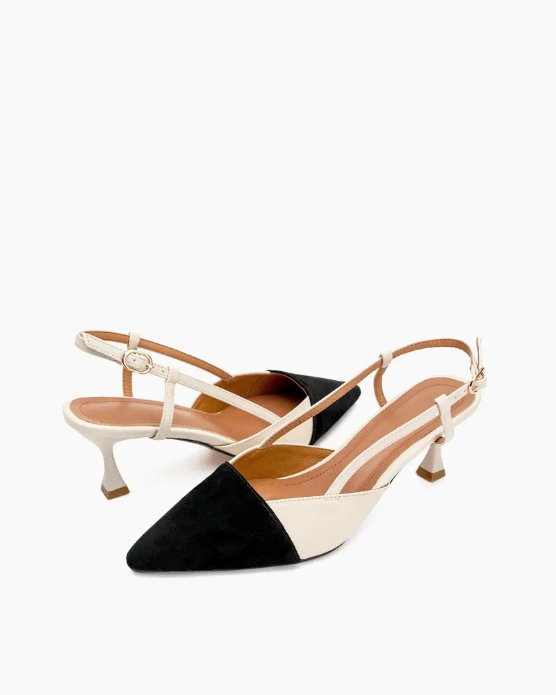 Colorblock Cutout Slingback Sandals