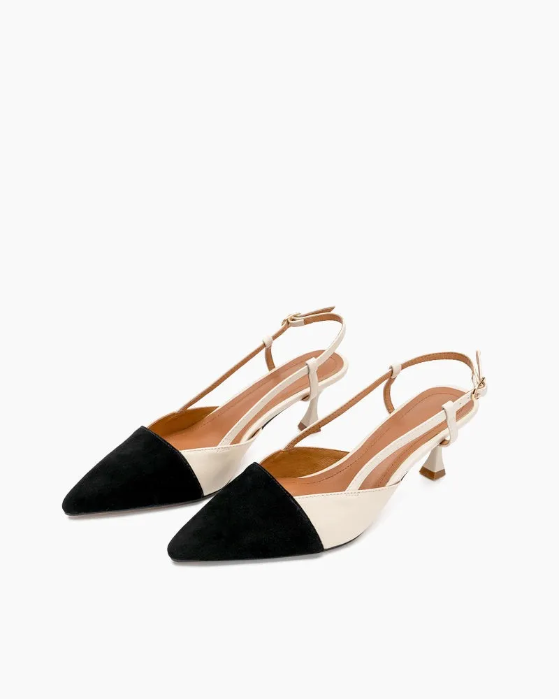 Colorblock Cutout Slingback Sandals