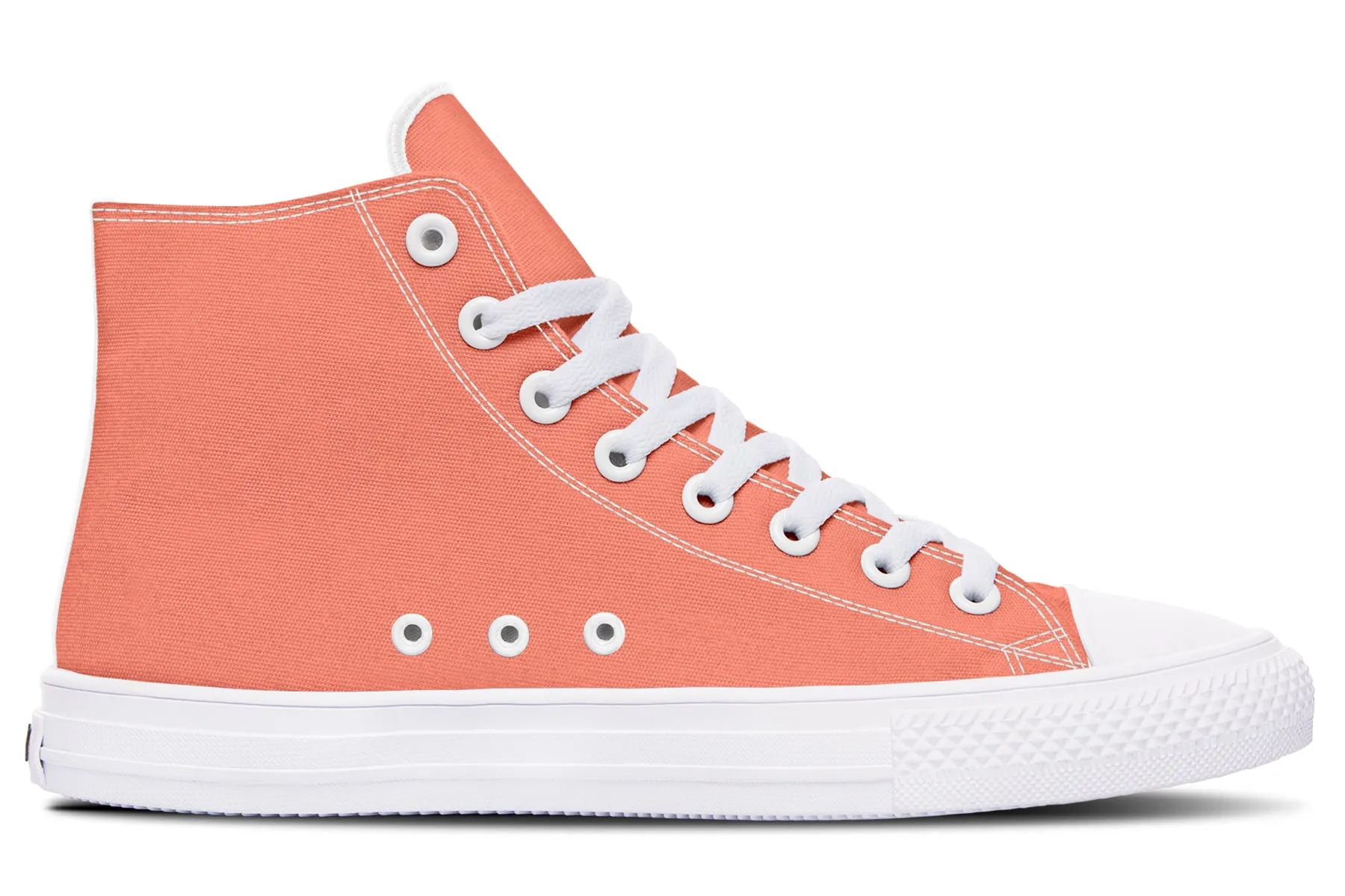 Coral Blush High Tops - Classic Premium Canvas Shoes with Comfortable and Durable Soles