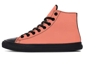 Coral Blush High Tops - Classic Premium Canvas Shoes with Comfortable and Durable Soles