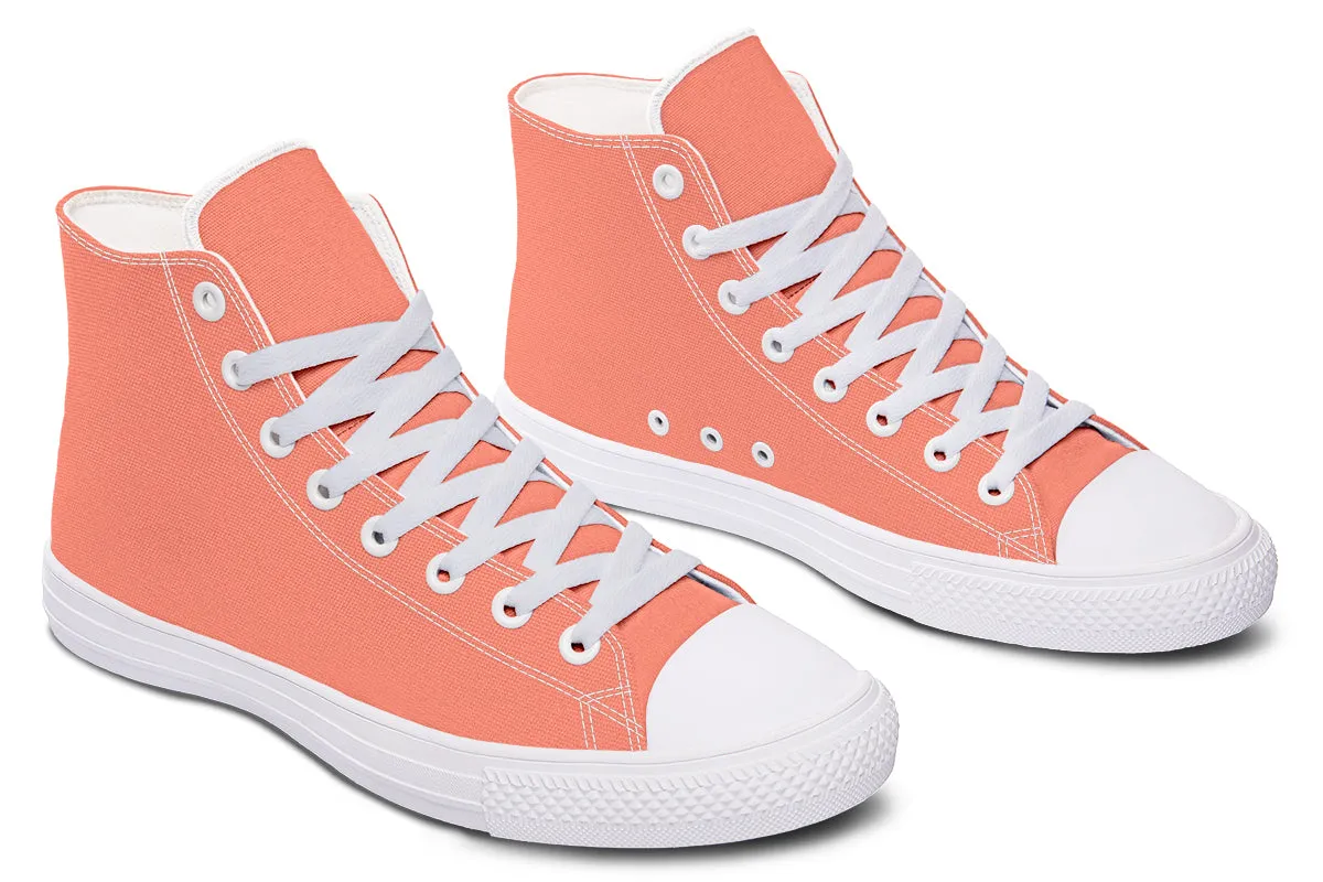 Coral Blush High Tops - Classic Premium Canvas Shoes with Comfortable and Durable Soles