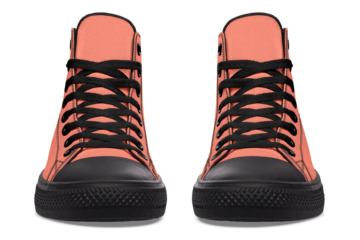 Coral Blush High Tops - Classic Premium Canvas Shoes with Comfortable and Durable Soles