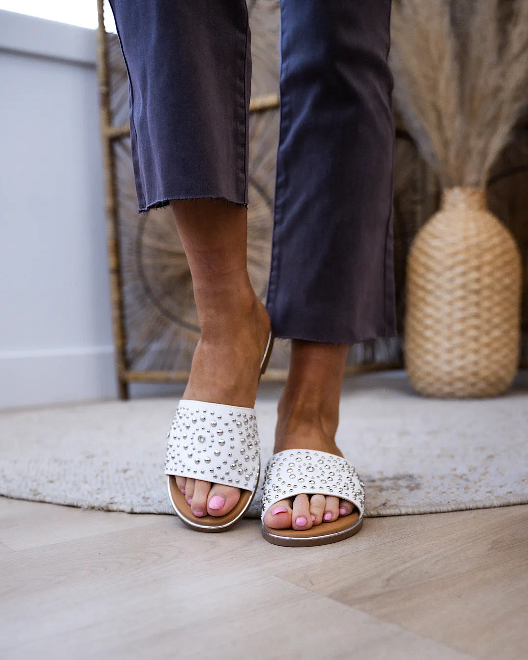 Corkys Bail Money Slip On Sandals - White FINAL SALE