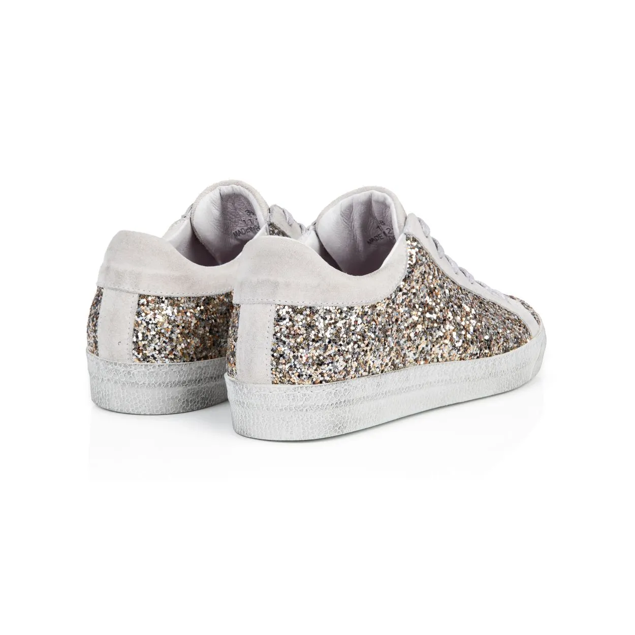 Cru: Multi Silver Glitter Trainers