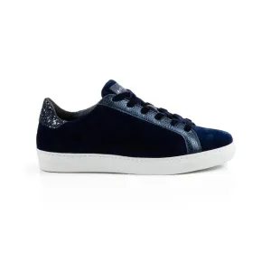 Cru: Navy Velvet & Glitter Trainers