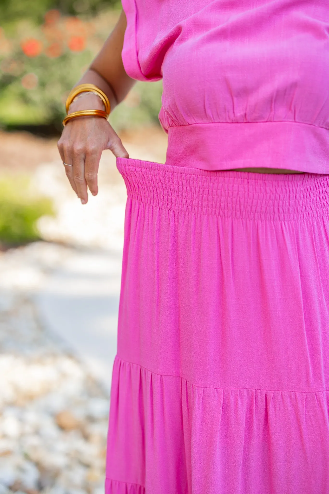 Darling Pink Maxi Skirt Set